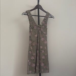 women’s Hippie Rose, Sage Green & Pink Floral dress, Size S